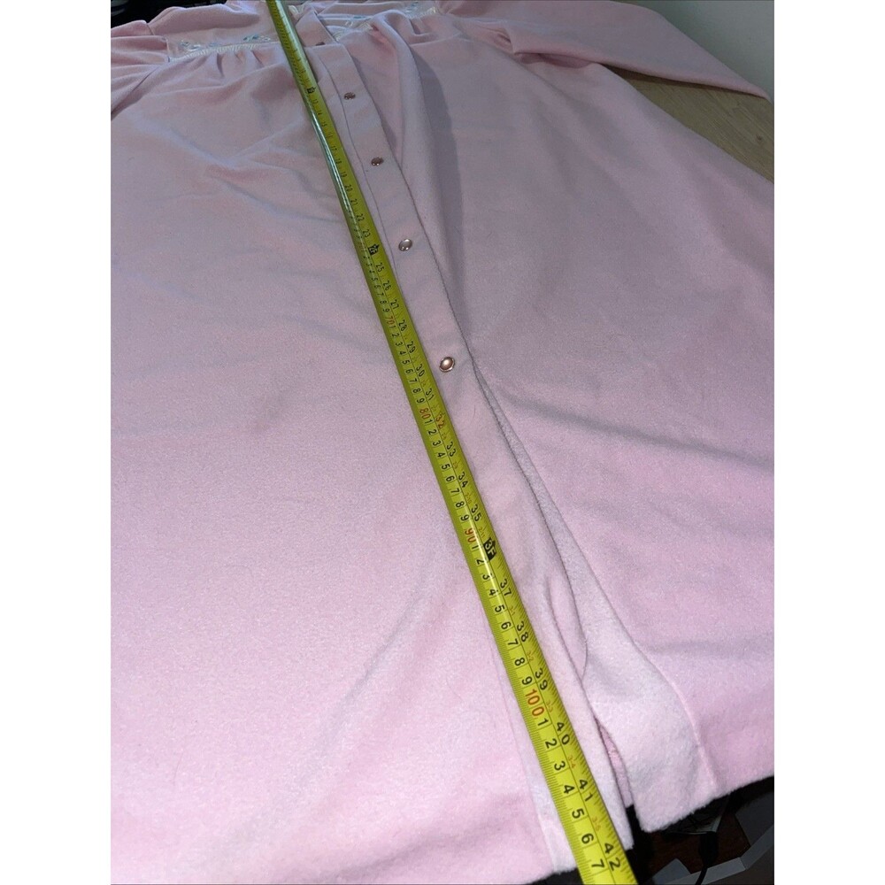 Vtg 1970s Wolverine Knitting Mills Pink Fleece Housecoat Robe ILGWU Union Made - Picture 8 of 9